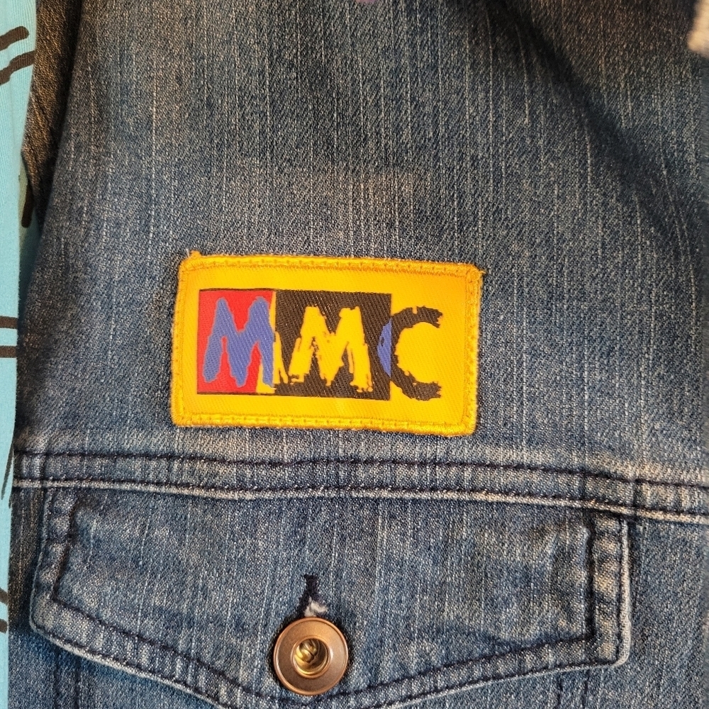 Disney Parks Mickey Mouse Club Retro 90s Colorblock Long Sleeves Denim Jacket - Picture 6 of 11